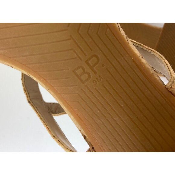 BP Cork Block Heeled Open Toe Strappy Slingback Sandals Size 9 - Picture 11 of 12
